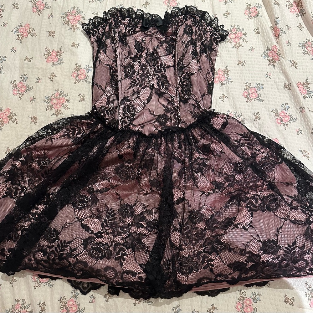 Dolls kill widow strapless mini dress goth M